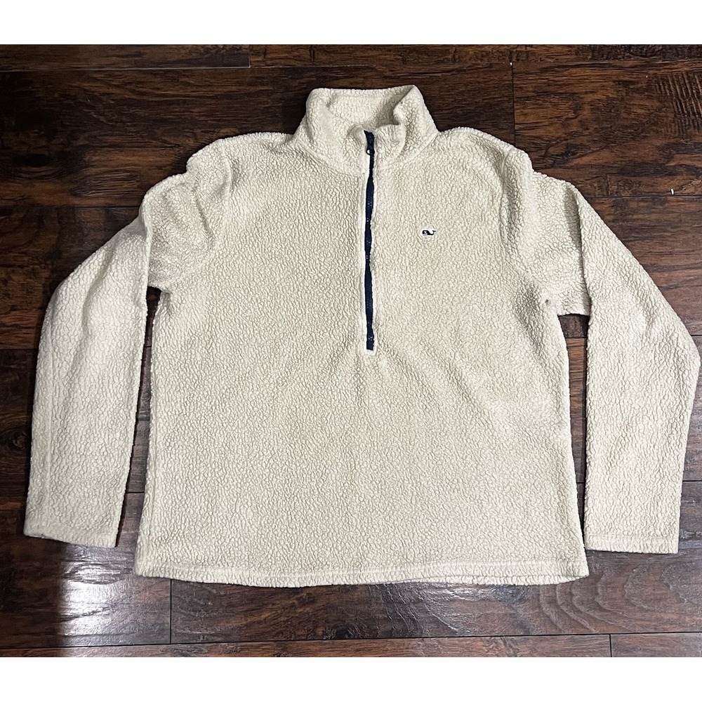 Vineyard Vines Fleece Pullover Quarter Zip Cozy Sweater - Women's Size Large